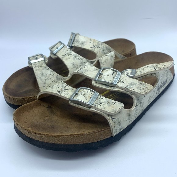 Birkenstock Shoes - Birkenstock Florda Papillio White Floral Print Flowers 41